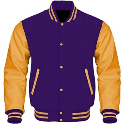 Varsity wool leather jacket 2