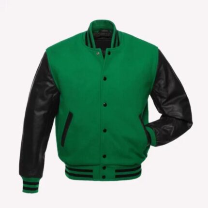 Varsity wool leather jacket 6